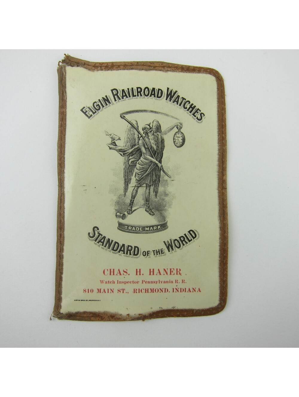 Elgin Railroad Watch Inspector Charles Haner Badge Richmond Indiana Antique RARE